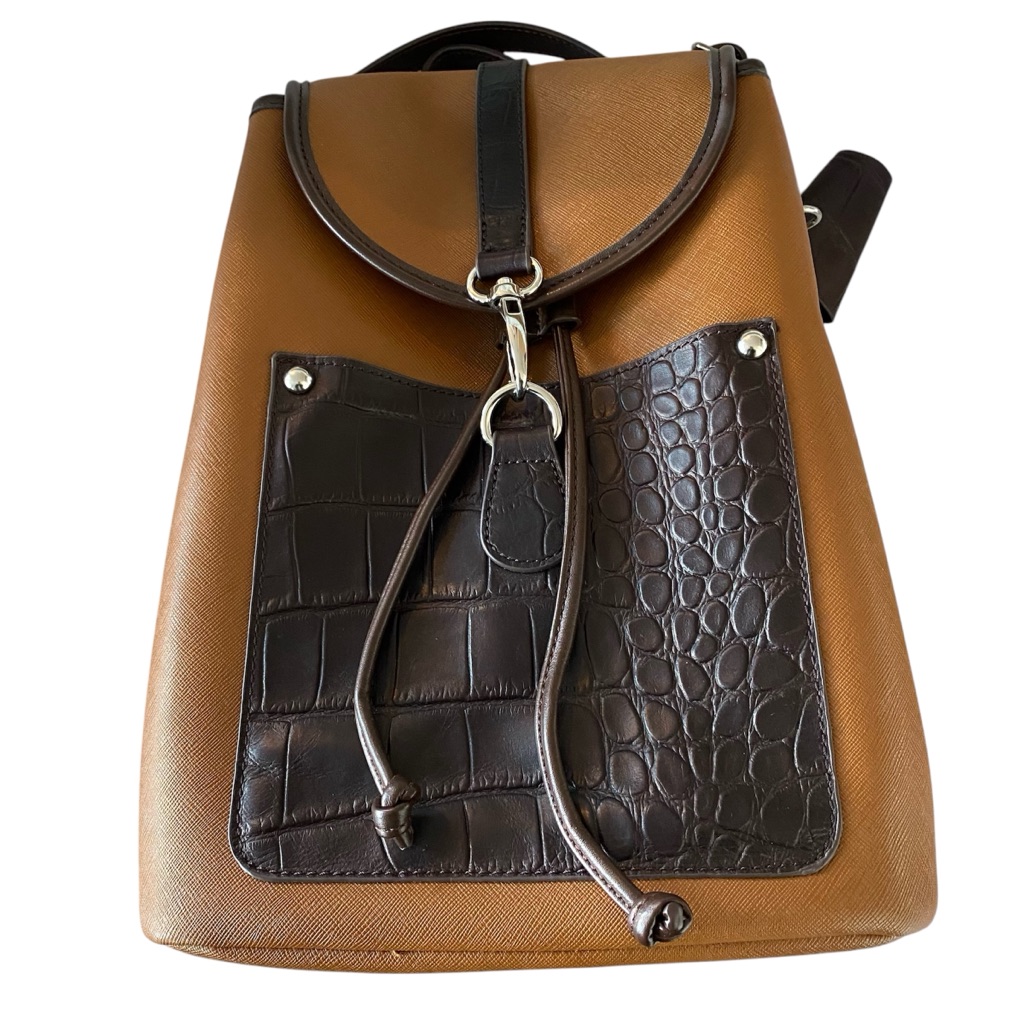 Nwot Aurielle By Carryland Leather Tan & Brown Backpack